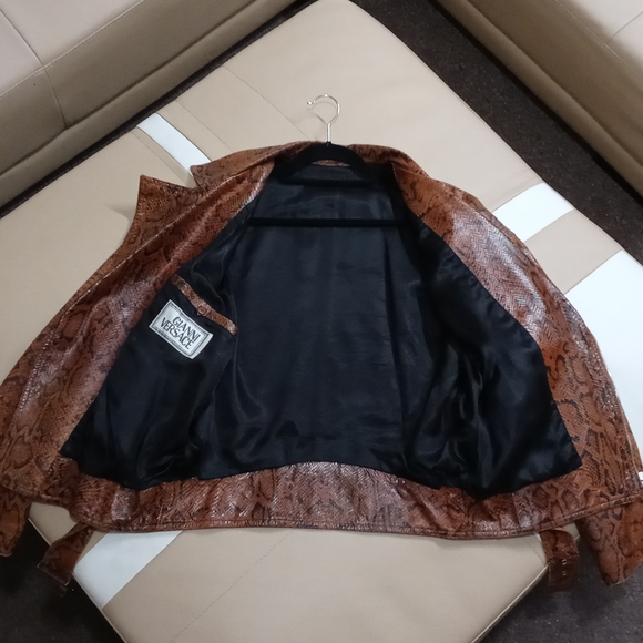 Gianni Versace Python Leather Biker Jacket - Picture 8 of 12